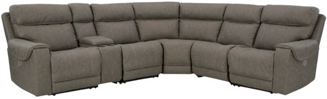 Signature Design by Ashley® Starbot 6-Piece Fossil Curved Power Reclining Sectional-0