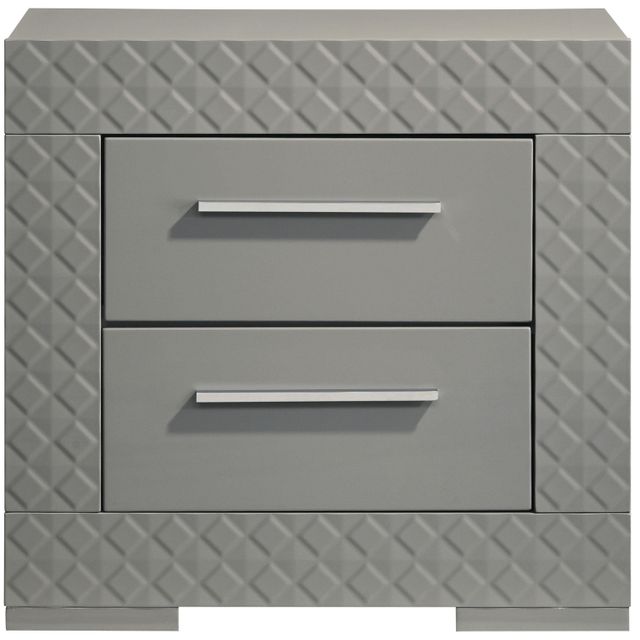 Coaster® Ives Gray High Gloss Bedside Table-1