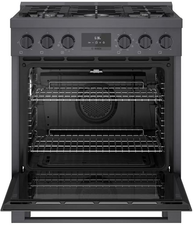 Bosch® 800 Series 30" Black Stainless Steel Freestanding Dual Fuel Range-1