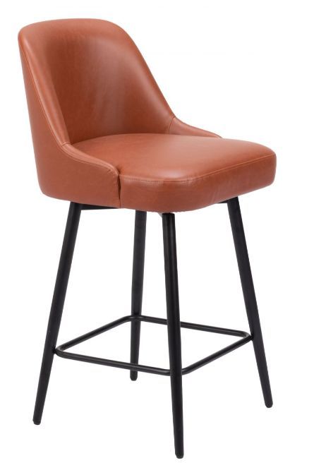 Zuo® Modern Keppel Brown Swivel Counter Stool-0