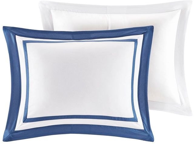 Olliix by Madison Park 8 Piece Navy Full/Queen Heritage Comforter and Coverlet Set Collection-2