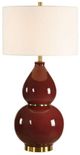 Uttermost® Gourd Burgundy Table Lamp with Antique Brass Accent-0