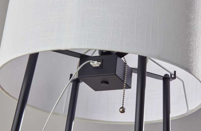 Adesso® Henry Black Shelf Floor Lamp-2