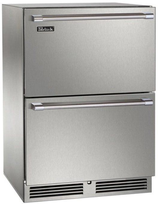Perlick® Signature Panel Ready/Stainless Steel 24" Freezer-Refrigerator Dual Zone Drawer-0