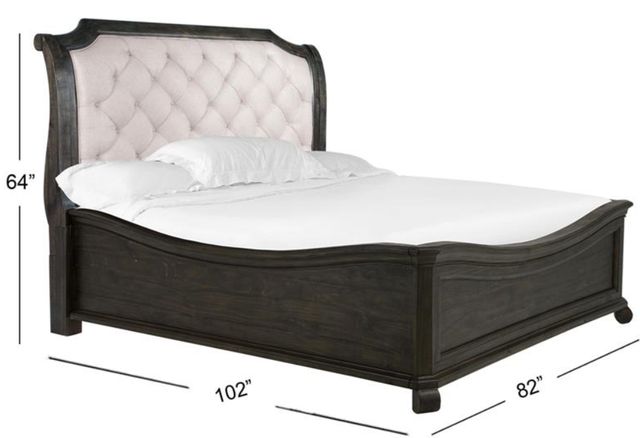 Magnussen Home® Bellamy Beige/Peppercorn California King Upholstered Sleigh Bed-2