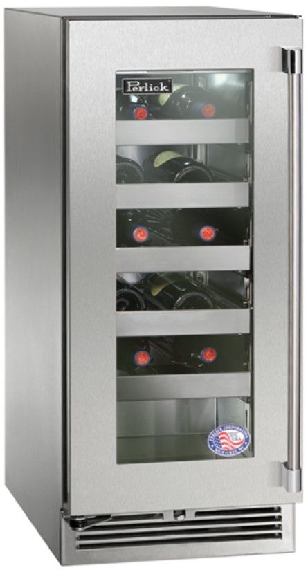 Perlick® Marine & Coastal Series 15" 2.8 Cu. Ft. Panel Ready Glass Door Built-In Wine Reserve-1