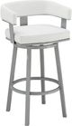 Armen Living Lorin White Swivel Bar Stool-0
