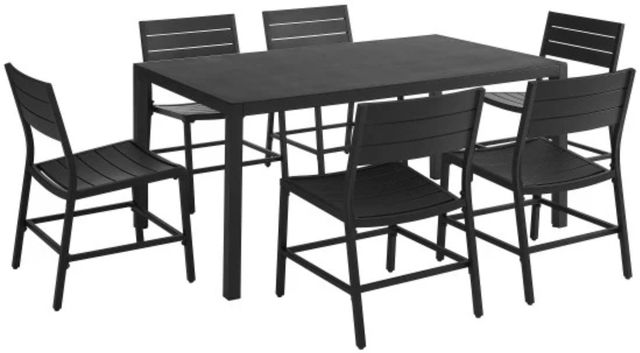 Linon Alora 7-Piece Black Aluminum Outdoor Dining Set-0