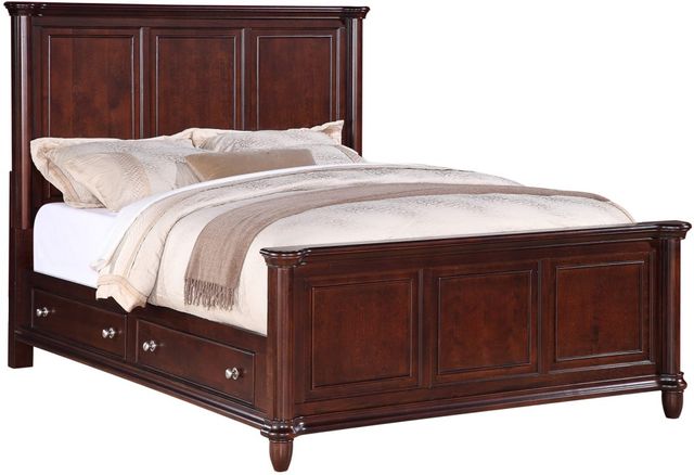 Elements International Hamilton Cherry Queen Storage Bed-0