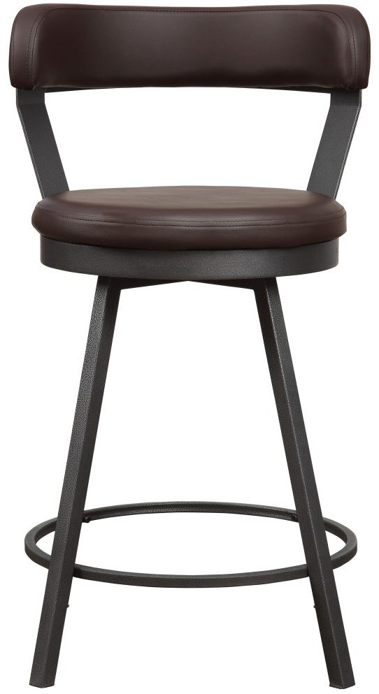 Mazin Furniture Appert Brown/Dark Gray Counter Swivel Chair-1
