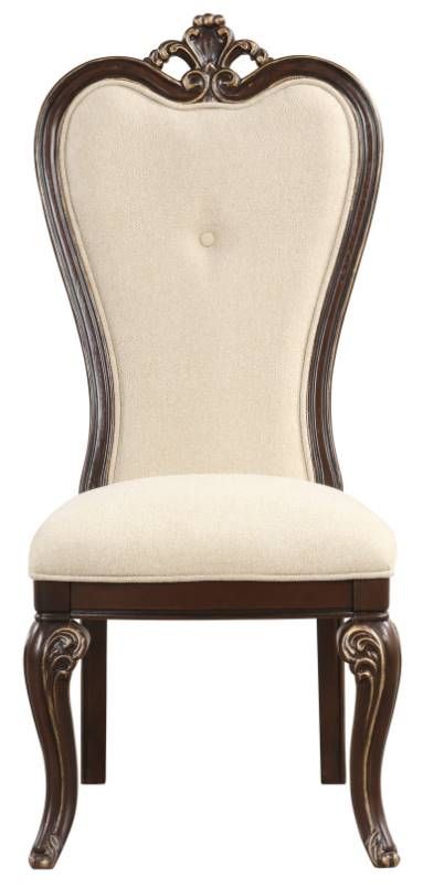 New Classic® Home Furnishings Montecito Beige/Cherry Diing Side Chair-1