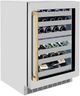 ZLINE Touchstone Autograph Edition 24" Stainless Steel Wine Cooler with Glass Door and Polished Gold Handle-2