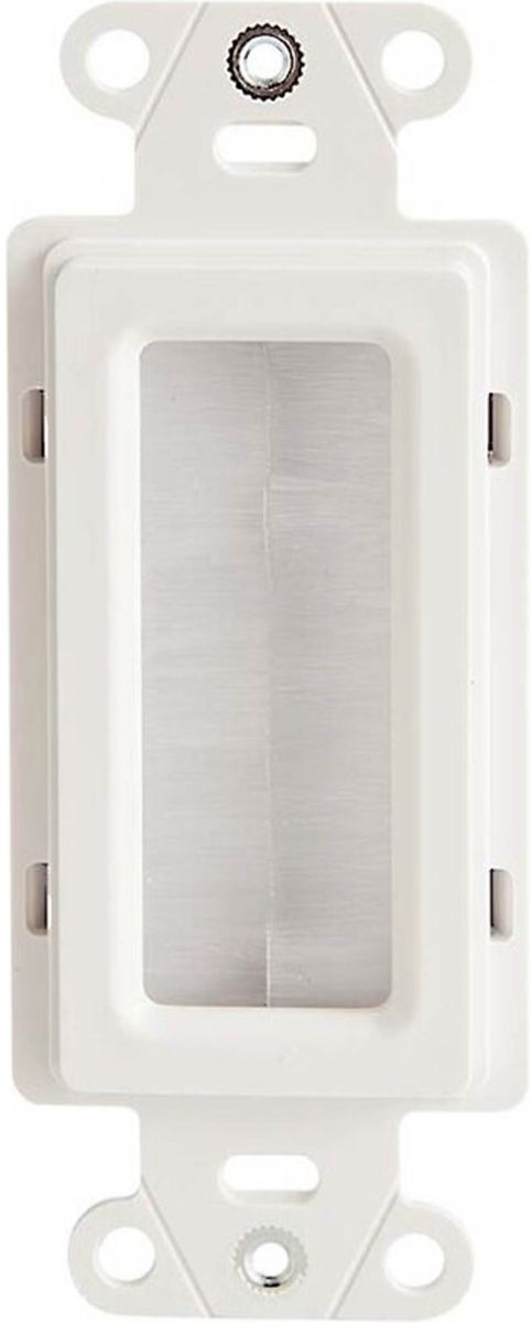 Sanus® White Cable Management Brush Wall Plate-1