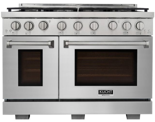 Kucht Professional KFX Series 48" Stainless Steel Pro Style Liquid Propane Gas Range with True Simmer Burners-0