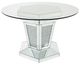 Michael Amini® Montreal™ Glass Top Dining Table with Mirrored Base-0