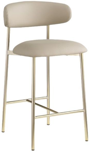 Meridian Furniture Lupita Taupe/Brushed Gold Counter Stool-0