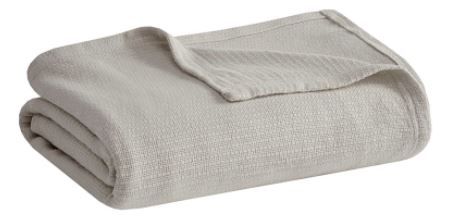Olliix by Madison Park Freshspun Basketweave Grey Full/Queen Cotton Blanket-0