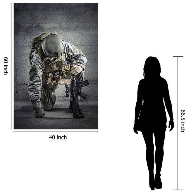 Classy Art Kneeling Soldier Wall Art-2