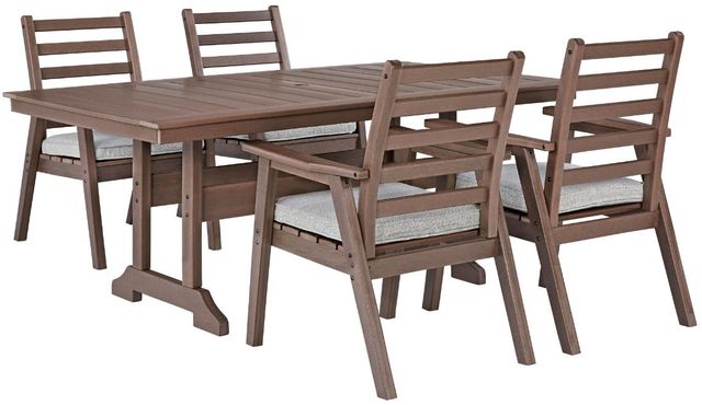 Signature Design by Ashley® Emmeline 5-Piece Brown Outdoor Dining Set-0