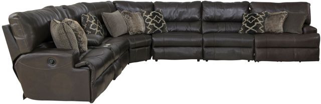 Catnapper® Como 7-Piece Chocolate L-Shape Manual Reclining Sectional-2