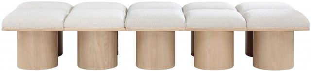 Meridian Furniture Pavilion Cream/Natural 90" Modular Bench Set-1