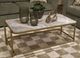 Signature Design by Ashley® Manor Stone Marble Top Rectangular Cocktail Table with Gold Base-1