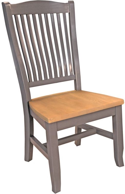 A-America® Port Townsend Gull/Seaside Pine Slatback Dining Side Chair-0