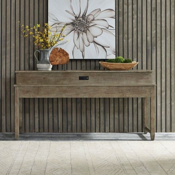 Liberty Furniture Parkland Falls Weathered Taupe Console Bar Table-1