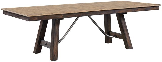 Intercon Transitions Driftwood Trestle Table with Sable Base-0