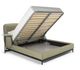 Natuzzi Editions Customizable Lake Queen Leather Bed with Trays and Bench-3