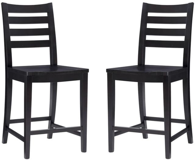 Linon Felicia 2-Piece Black Counter Stool-0