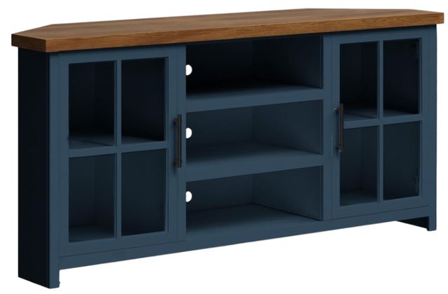 Legends Home Nantucket Blue Denim/Whiskey Corner Console-0