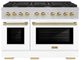 ZLINE Autograph Edition 48" Satin Stainless Steel Pro Style Gas Range with White Matte Door and Champagne Bronze Accents-0