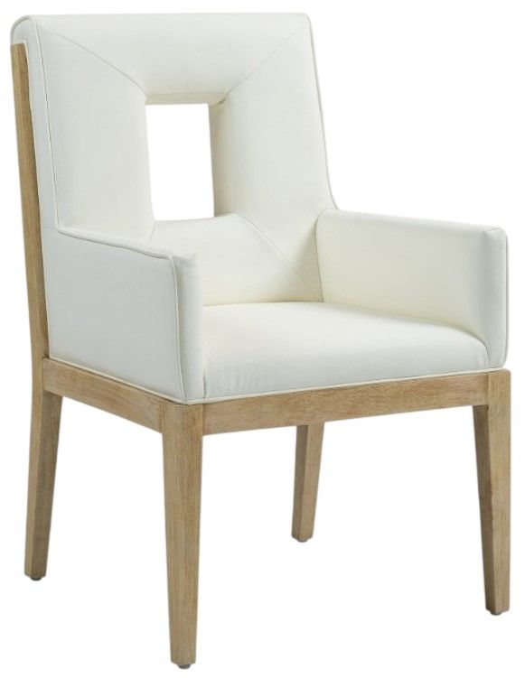 Meridian Furniture Gwendolyn Cream/Natural Vegan Leather Dining Chair-0