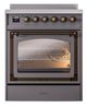 Ilve® Nostalgie II Noblesse 30'' Graphite Matte Pro Style Induction Range with Burnished Trim-1