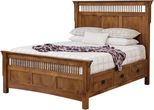 Country Classic Collection Customizable Mission Deluxe Twin Raised 3-Drawer Storage Panel Bed-0