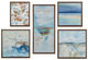 Olliix by Madison Park Blue Horizon 5 Piece Blue Multicolor Gallery Art with Bronze Frame Set-0