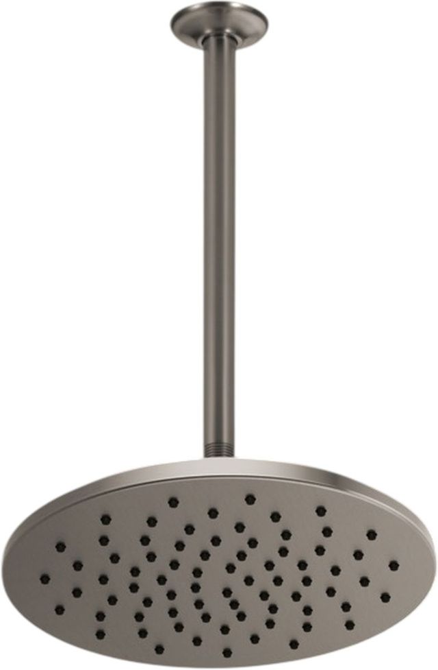 Brizo Essential™ Brilliance® Luxe Steel® 12" Linear Round Soothing Spray Single-Function Raincan Shower Head-2