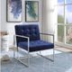 Mazin Furniture Delia Navy Blue/Chrome Accent Chair-3