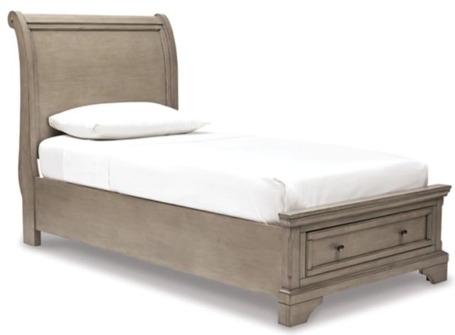 Signature Design by Ashley® Lettner 4-Piece Light Gray Twin Sleigh Bed Set-1