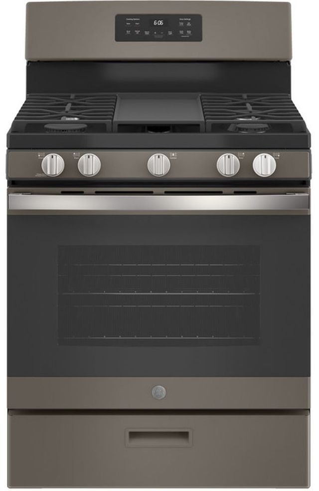 GE® 30" Fingerprint Resistant Slate Freestanding Gas Range-0