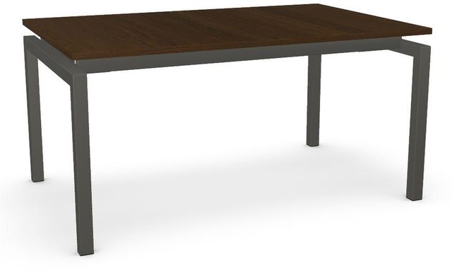 Amisco Customizable Zoom Walnut Veneer Extendable Table with Metal Legs-0