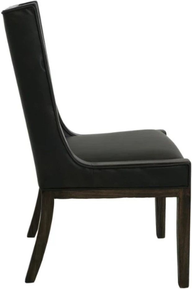 International Furniture Direct Balam Stained Dark Upholstered Dining Side Chair-4