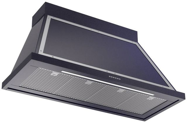 Ilve® Nostalgie II Noblesse 48" Midnight Blue Wall Mounted Range Hood with Chrome Trim-1