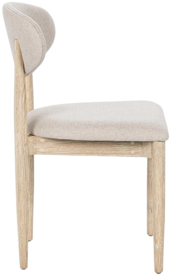 Classic Home Tiber 2-Piece Cream Washed Upholstered Dining Chair Set-4