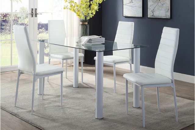 Mazin Furniture Florian 5-Piece White Dining Set-0