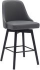 Armen Living Sicily Gray/Black Swivel Bar Stool-0