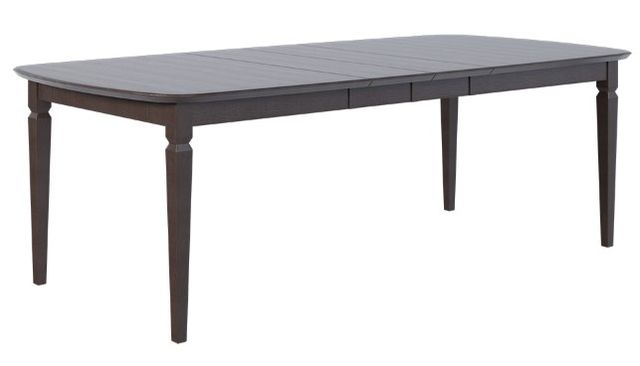 Country View Woodworking Customizable Ann Arbor Elm Top 42" Dining Table with 2-Leaves and Brown Maple Base-0