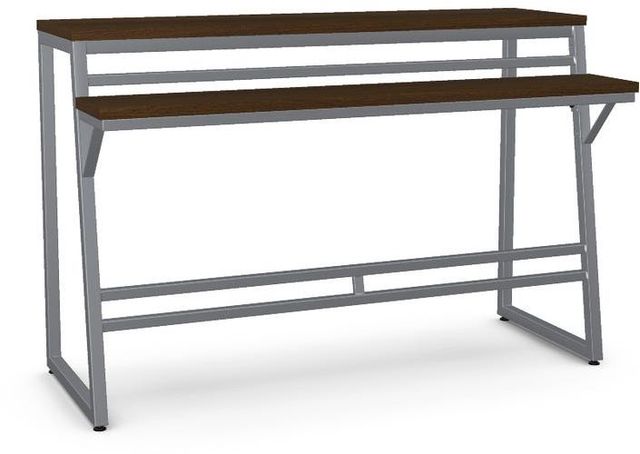 Amisco Customizable Crawford Walnut Veneer Console Table with Metal Frame -0
