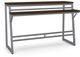 Amisco Customizable Crawford Walnut Veneer Console Table with Metal Frame -0